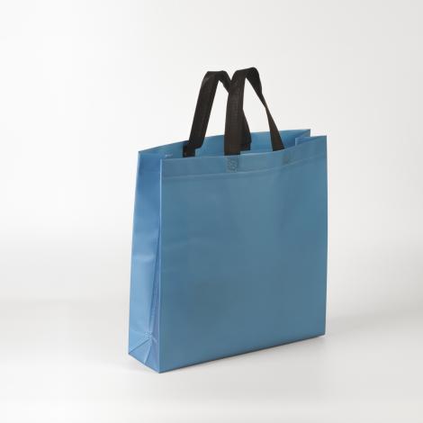 Bolsa tela laminada 38x40x10. Tejido reciclado Azul